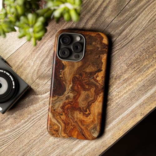 Coque rigide iPhone 15 Pro Max marron brillante pour éviter les rayures et chutes du téléphone