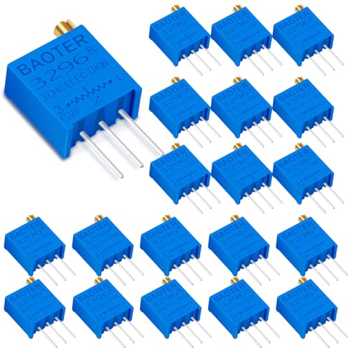 Innfeeltech 20 Piezas 200 Ohm Multiturn Trimmer Potenciómetro Azul Ajustable Resistor Variable