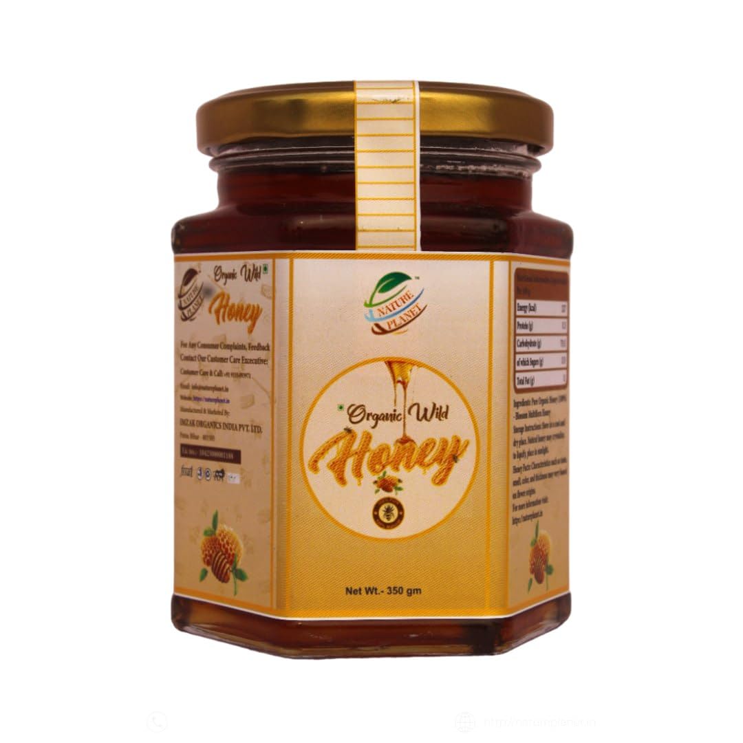 NATURE PLANET Organic Wild Honey | Natural Ingredients Made Delicious Honey | 350 gm