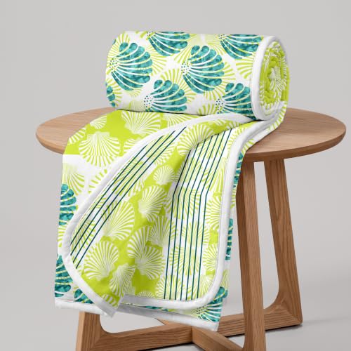 Image of Divine Casa Glace Cotton 120 GSM Reversible Lightweight Printed Single Bed AC Dohar Blanket Quilt - Yellow and Blue| TC - 120