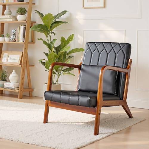 Sillón Confort Moderno Estructura Madera Negro miniatura 2