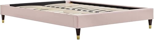 Miniatura 30 de Modway MOD-6271-WHI Harlow - Marco de cama con plataforma de terciopelo de alto rendimiento, color blanco Blanco,Carbón vegetal,Rosa (Dusty