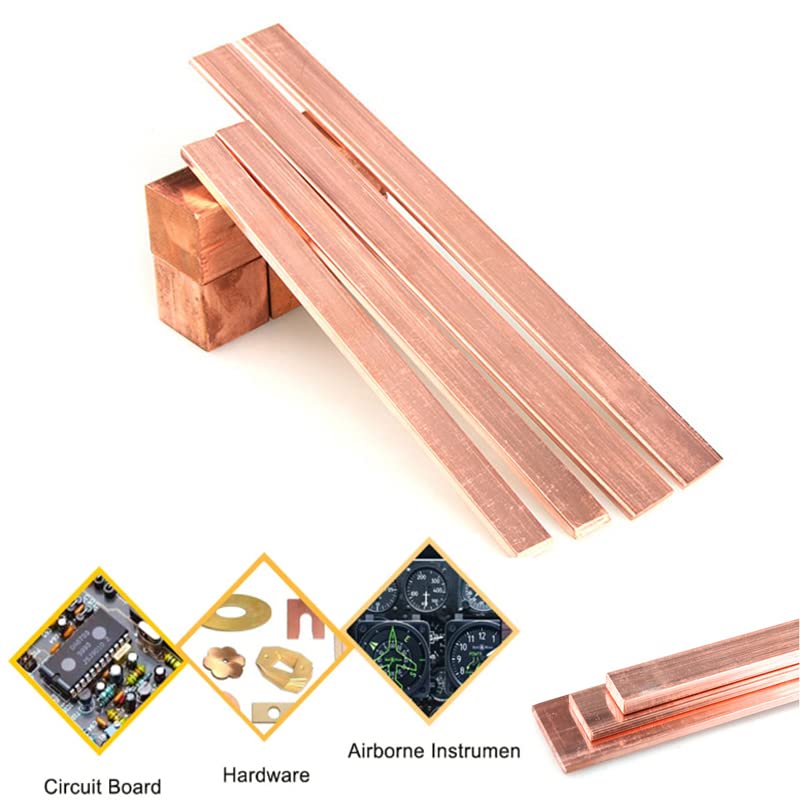 Pręt Metalowy T2, Płaski Pręt Z Czerwonej Miedzi, Grubość Blachy Miedzianej 99,95%, 1/1,5/2/3/4/5 Mm, Szerokość 15 Mm, Długość 250 Mm/1Pc/4 * 20 * 250Mm