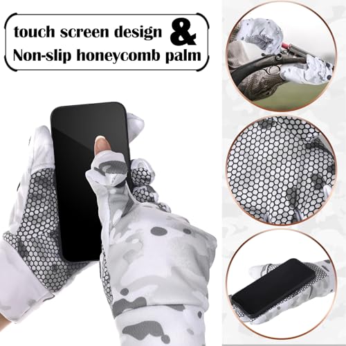 Janmercy 3 Pcs Camouflage Hunting Gloves Beanie and Scarf Set for Men Women Cold Weather Hunting Accessories3