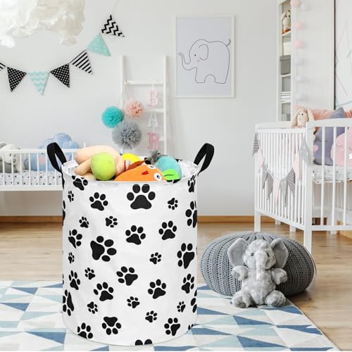 Image of 19.7 inch Round Kids Laundry Basket Gift Basket Storage Laundry Hamper Laundry Basket Baby Toys Nursery Bin with Handles,Storage Basket for Kids Room Bedroom Decor