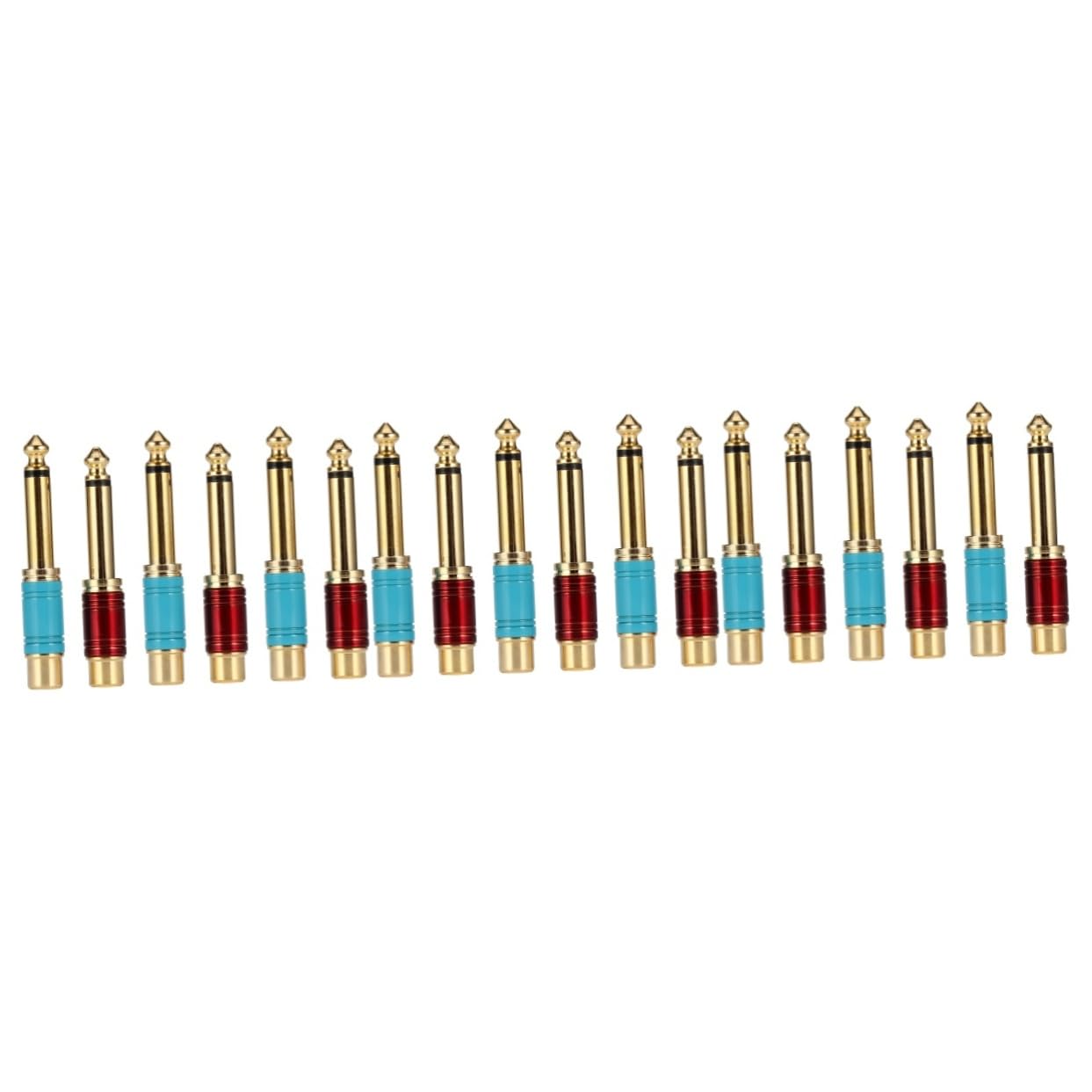 OSALADI 18pezzi Adattatore Audio Da Maschio Femmina Per Mixer e Chitarra Design Antiscivolo Materiale Durevole Compatibile Con Strumenti Musicali e Misti