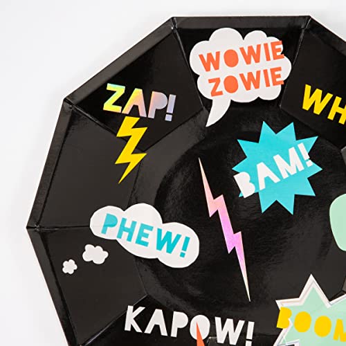 Meri Meri Zap! Superhero Large Plate, Set of 8