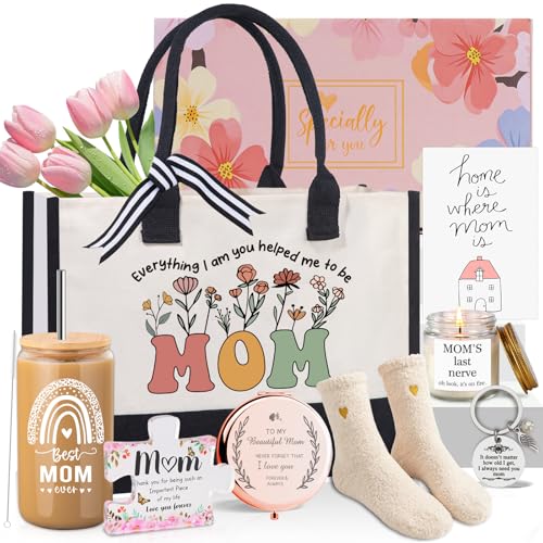 Ithmahco Mothers Day Birthday Gifts Basket for Mom from Daughter Son, Mom Gifts for Mothers Day, Birthday Gift Baskets for Mother Mama, Moms Gift Sets, Sentimental Mother's Days Presents for Moms