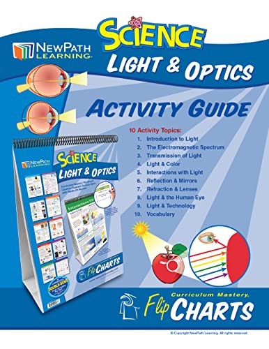 Image of NewPath Learning Light & Optics Laminated, Double-Sided inchWrite-On /Wipe-Off inch Flip Chart - Set of 10, 12 inch x 18 inch Charts (34-6929)
