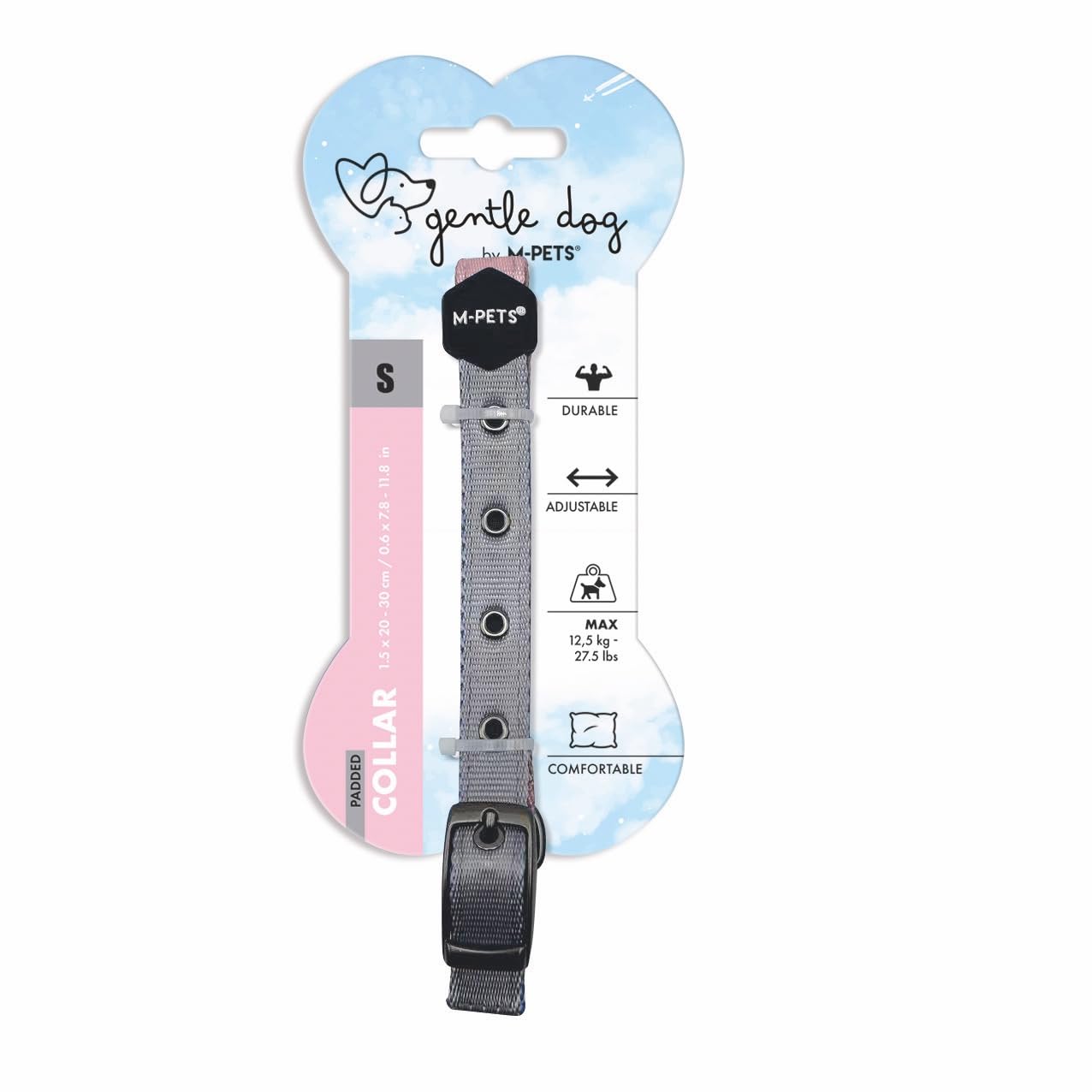 M-Pets Gentle Dog Soft Boyun Tasması S Pink