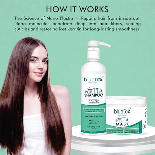 Image of Nano plastia shampoo and conditioner serum 120ml | Sulphate & Paraben Free | Smoothens, Repairs, Adds Shine | Salon Quality Hair Care | Deep Nourishment for Damaged Hair (500ml pack of 3)