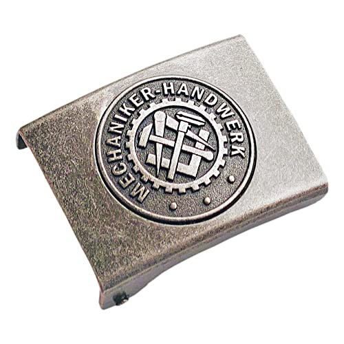 GravurManufakturBerlin Koppelschnalle Mechaniker Handwerk Zunftzeichen Meister, Meisterschüler, Geselle, Lehrling, Alt-Meister Koppelschloss (Vintage)