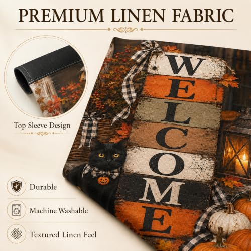 Halloween Welcome Garden Flag 12x18 Inch, Double Sided Yard Decor Outside - image 5