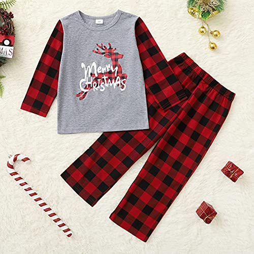 Kerst Bijpassende Familie Pyjama Set Elk Rode Grid Broek Nachtkleding Set Voor Womens Mannen Kid Baby Pet Xmas Vakantie Nachtkleding Kleding Outfits - Afbeelding 5