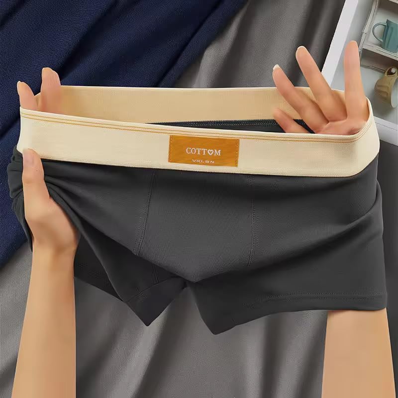 farmer's craft Men's Soft Luxury Comfortable Breathable Boxer Briefs Underwear, 4-Pack, Multicolor with Waistband3