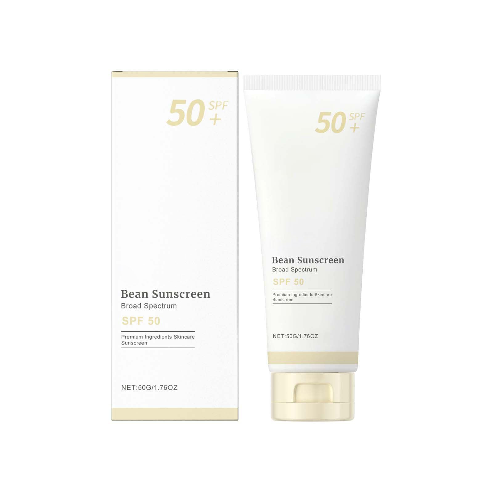 Bean Sunscreen SPF 50 Airy Texture Type For Face Korean Skin Care, Bean Sunscreen Broad Spectrum SPF 50, Waterproof Lightweight Texture 50g (2)