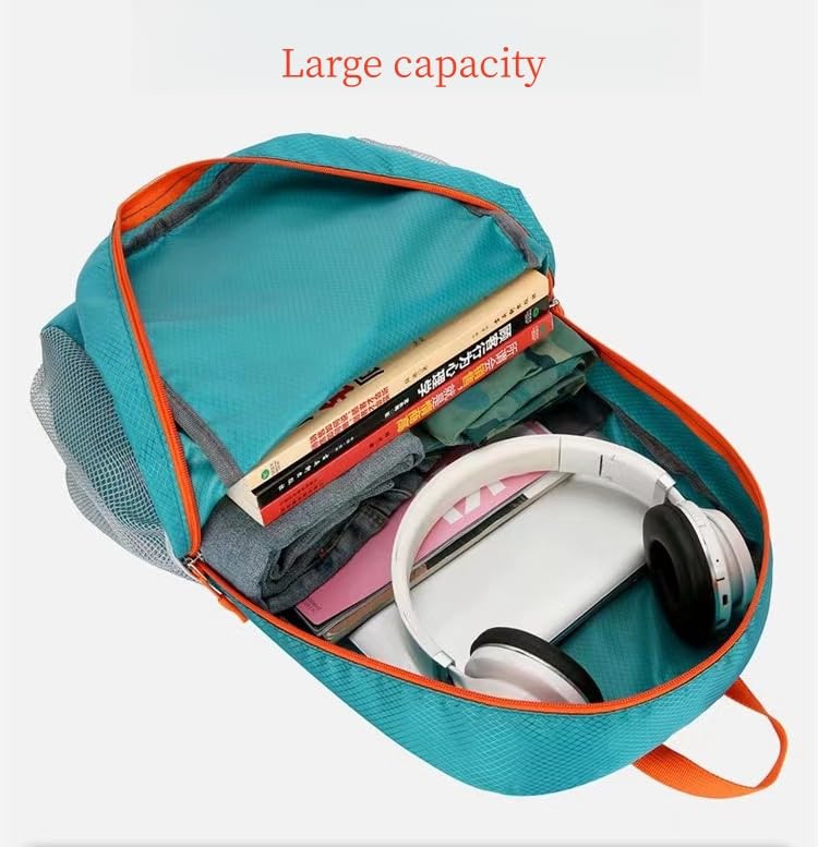 Mochila plegable ligera para senderismo y viaje, azul cielo miniatura 3
