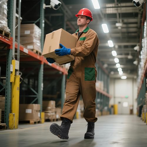 Image of NORTIV 8 Men's Composite Toe Work Boots - 8'' Lightweight ASTM F2412-24 & ASTM F2913-24 Safety Boots with Side Zipper for Construction & Warehouse, Metrostrike-Nano