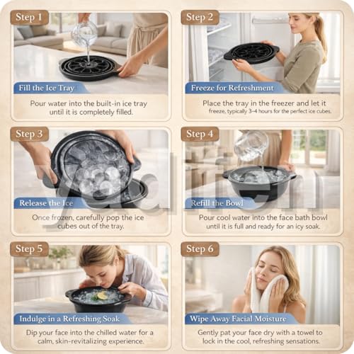 Image of Ice Face Bowl for Dip - Silicone Dipping Facial Bucket, Foldable Dunk Water Bath for Skincare (1)