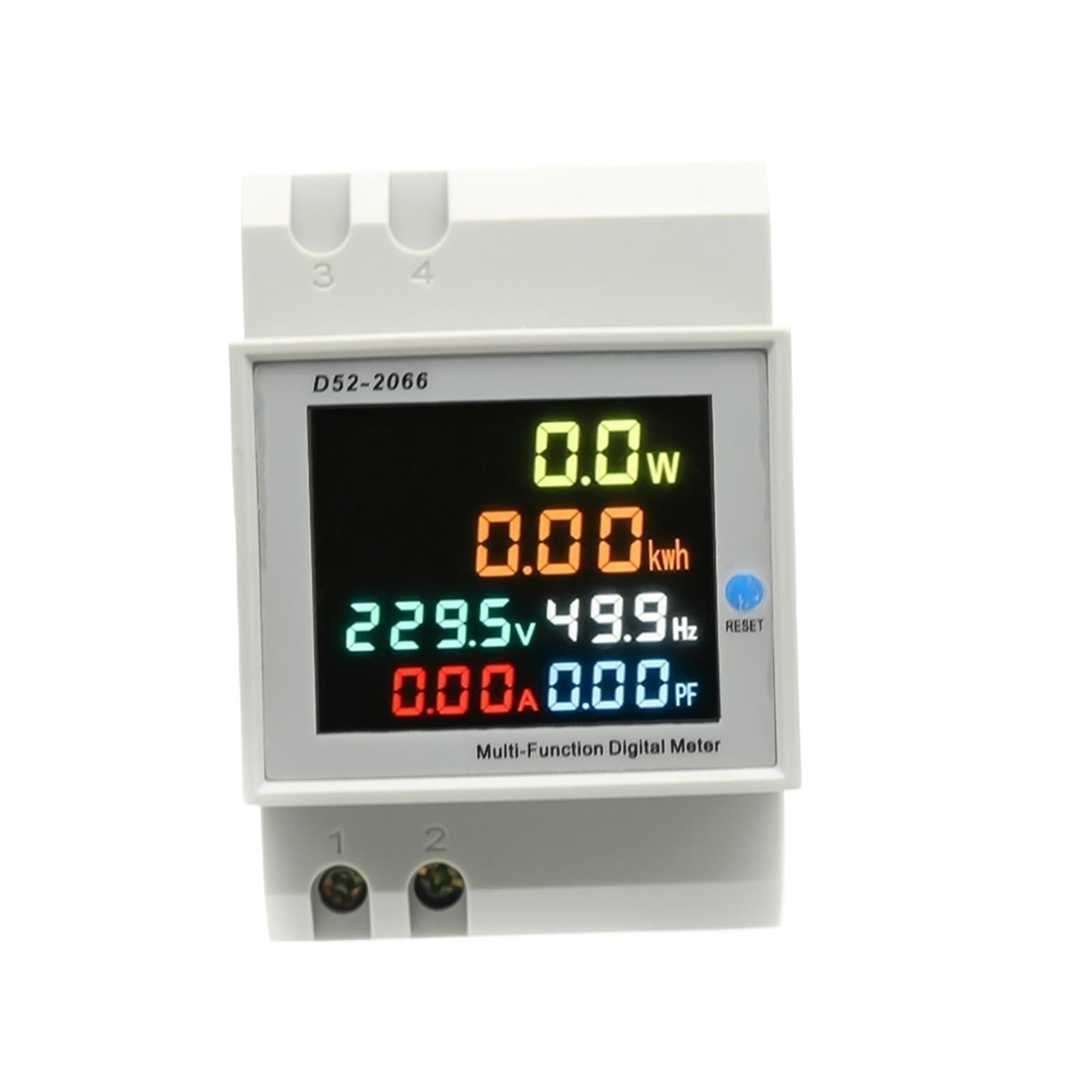 Woltomierz cyfrowy na szynie DIN Moc prądu watomierz Energia elektryczna Miernik kWh Częstotliwość Volt Amp Monitor AC 220 V 110 V 380 V 100 A (wbudowany CT, AC 250-450V)