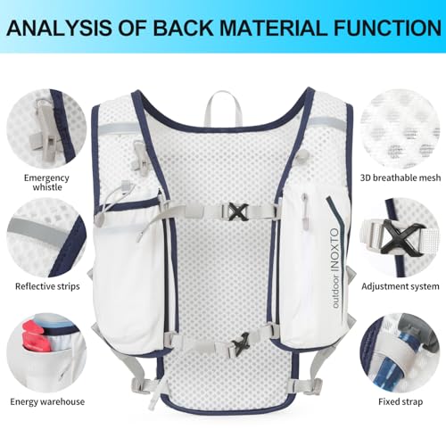 Image of INOXTO Running Hydration Vest Backpack,Lightweight Insulated Pack with 1.5L Water Bladder Bag Daypack for Trail Hiking Running Cycling Race Marathon for Women Men