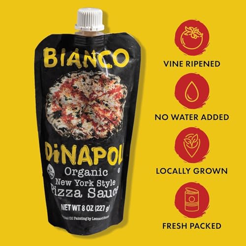 image for Bianco DiNapoli Organic NY Style Pizza Sauce, 8 Oz Pouch (Pack of 8), 