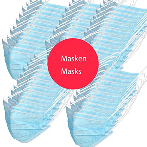 Preisvergleich Produktbild Dreischichtige Einwegmasken, staubdichte und atmungsaktive Einweg-Ohrring-Mundmasken (Color : Blue, Size : 20PCS)
