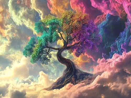 Broderie Diamant Kit Complet Arbre | Cristal Painting Decoration Maison 70x90cm