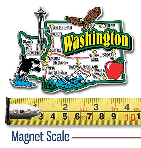 Imán decorativo Estado Washington Jumbo 10.4x7.37 cm miniatura 2