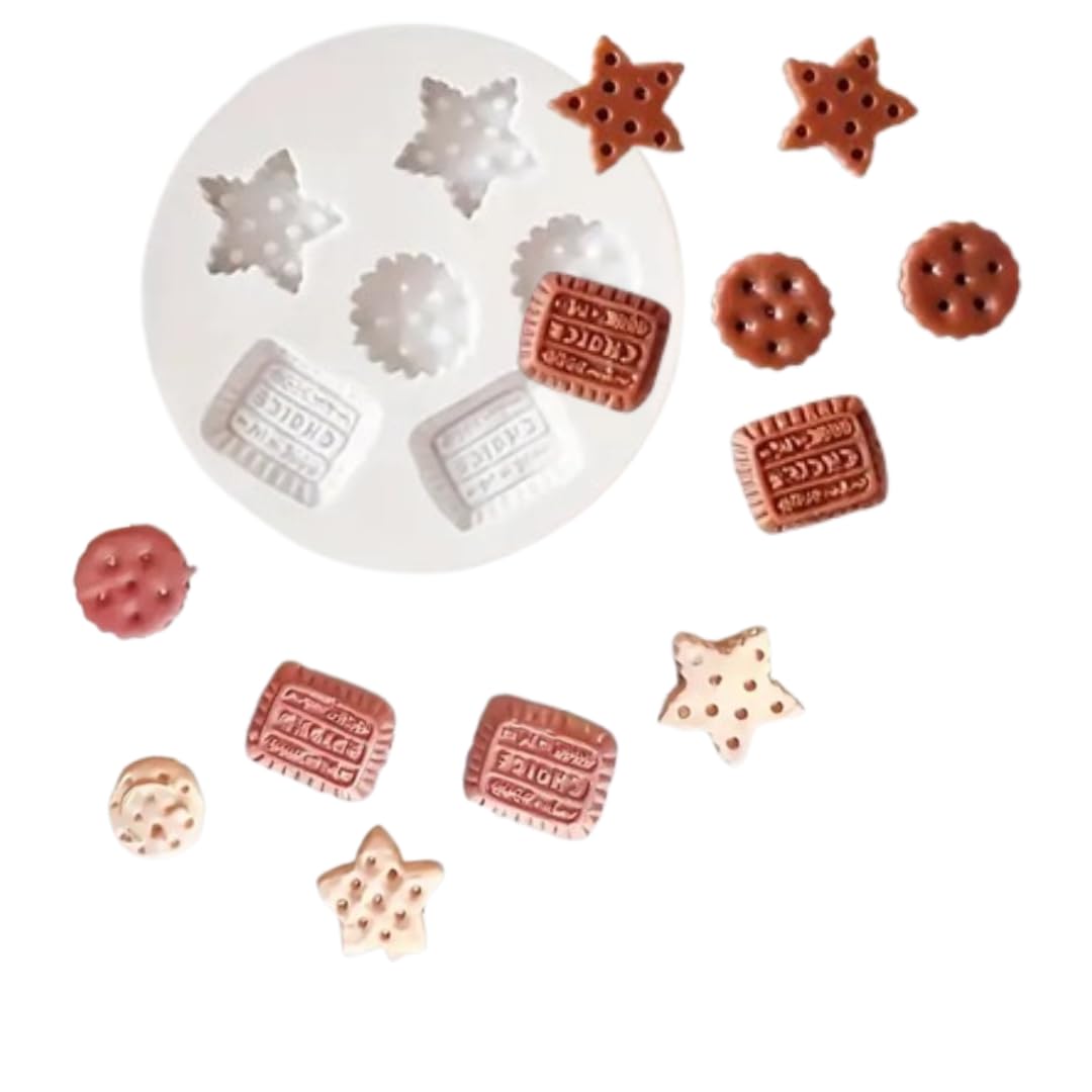 6 Cavity Biscuit Cookie Silicone Mould for Chocolate Cake Fondant Cupcake Decor Sugar Craft Resin Molds Polymer Clay Topper (Pack of 1)-image-27