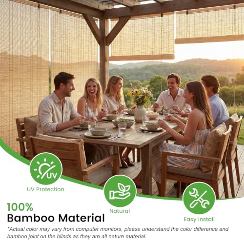 Image of BAYUE Bamboo Blinds, Roll Up Window Shades with Light Filtering for Home