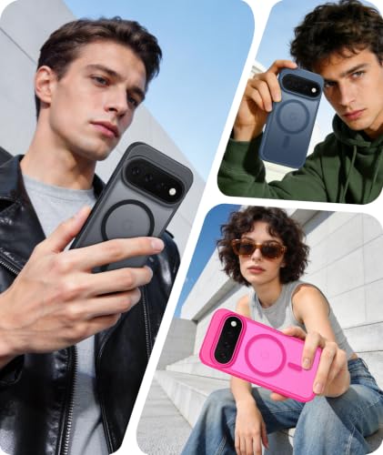 Image of FNTCASE for 11 /11 Pro Case: Compatible with MagSafe Hot Pink | With Screen Protector, Translucent Magnetic Back, Military Grade Drop Protection, Matte Shockproof Phone Cover, Hot Pink