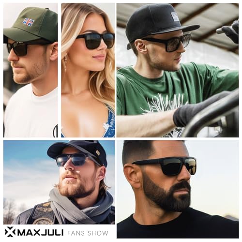 MAXJULI XXL Size Double Extra Large Z87 Sunglasses for Big Wide Heads Men TR90 Ultralight UV400 Protection Glasses (Black/Photochromic)4
