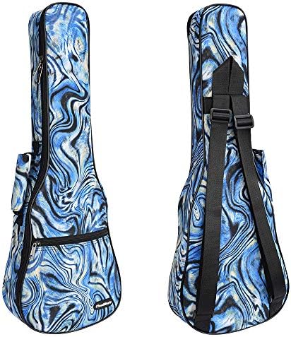 CLOUDMUSIC Ukulele Case For Soprano With Backpack Strap Blue Ocean Waves