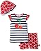 Gerber Little Girls' Toddler Three-Piece Shirt, Bloomer and Tulip Hat Set, Cherries, 4T