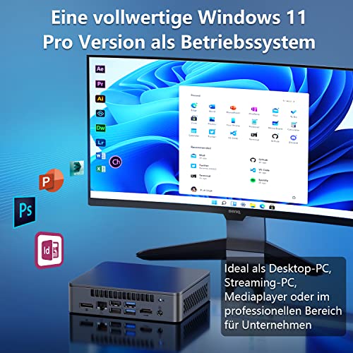 Intel Mini PC NUC 11 Essentiall mit 11th Gen N5105 bis zu 2,9 GHz 4 Kerne 4 Threads Mini Desktop Computer 8GB RAM 256GB SSD Windows 11 Pro Desktop Computer Dual 4K UHD HDMI WiFi Bluetooth v5.1 – Bild 6