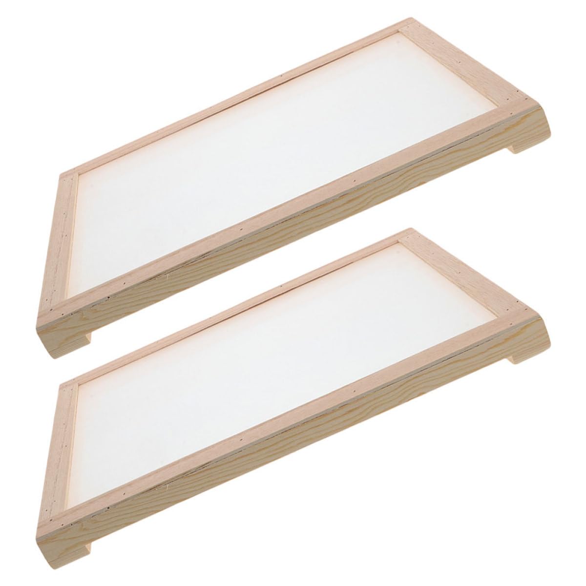 Séchoir à Herbes pour Balcon, Lot de 2 Filets en Bois Rectangulaires pour Tisanes Maison