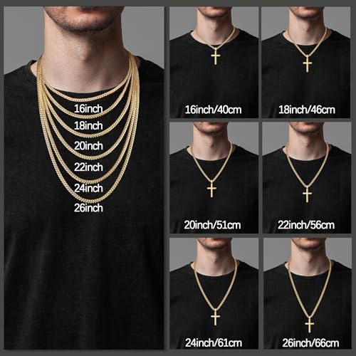Image of S925 Sterling Silver or 18k Gold Cross Necklace for Men Women