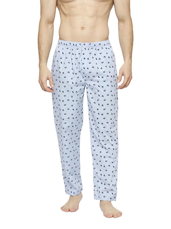 frenchie Men's Relax Wear Sky Blue Sea Shell Printed Printed Cotton Pyjama | Stretchable | Elasticated Waistband | Side Pockets | Lounge wear for Men-picture-15
