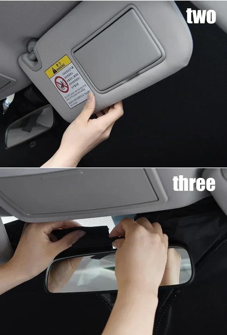 Parasole Per Parabrezza Anteriore Con Borsa Portaoggetti, Parasole Pieghevole Per Auto Spesso Color Argento Titanio Parasole Per Finestrini Laterali Auto
