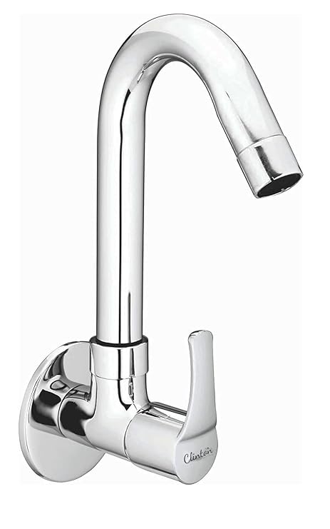 CLINTON Kitchen Sink Cock with 360 Degree Swivel Spout | Kitchen Sink Tap | Kitchen Faucet | Tap for Kitchen Sink (Step)
