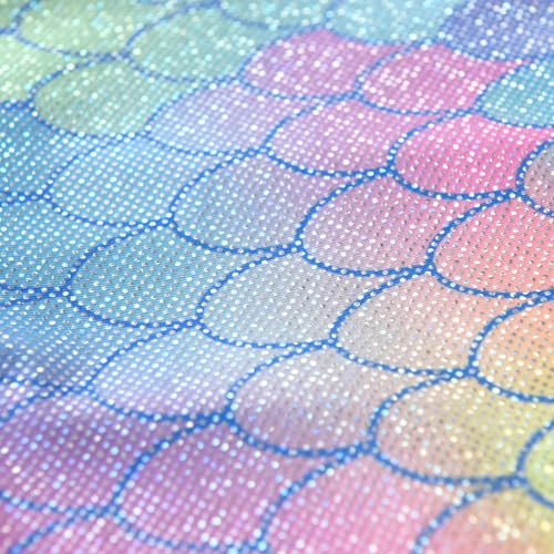 VIKITA Girls Rainbow Mermaid Tutu Dress Long Sleeve Sparkling Scales Party Tulle Princess Dresses for 3-10 Years3