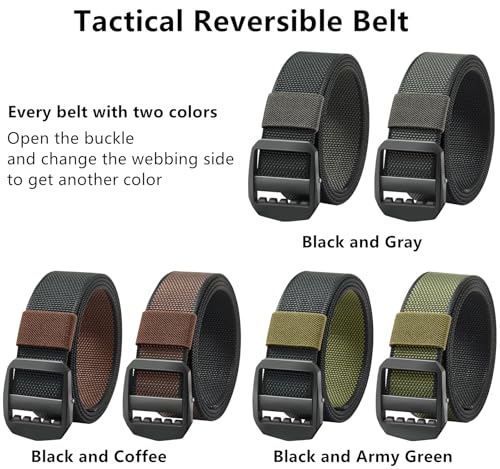 3-Packs Tactical Convertible TDU Belt, Military Style Heavy Duty Nylon Webbing Waist Belt, Breathable, Fade-and Fray-Resistant2