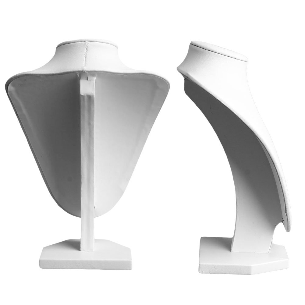 Manichino in finta pelle, per collana e collana, supporto per busto