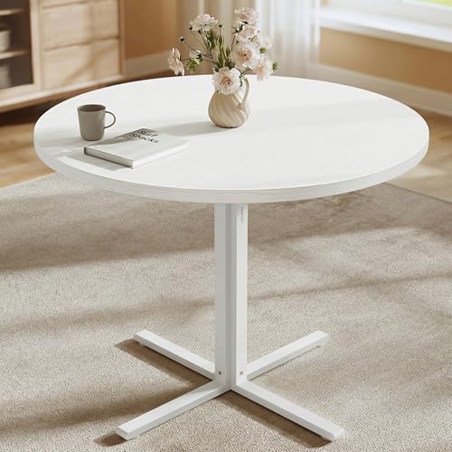 VASAGLE Dining Table, Small Round Kitchen Table for 4...