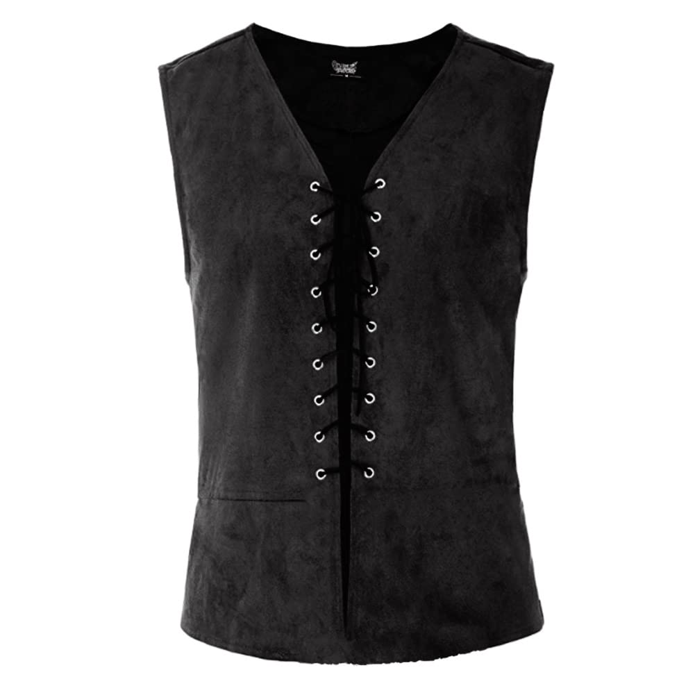 Odizli Mittelalter Kleidung Damen Herren Sommer Ärmellos Weste Wikinger Gothic Steampunk Renaissance Viktorianische Pirat Kostüm