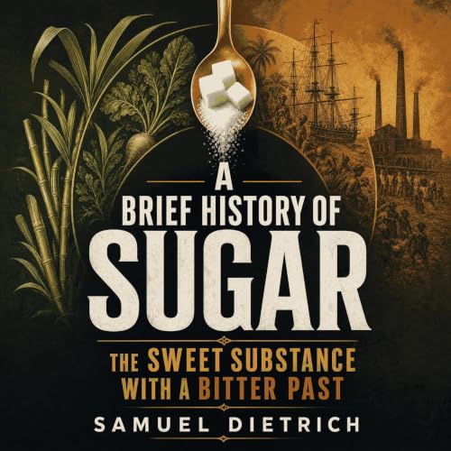 Diseño de la portada del título A Brief History of Sugar: The Sweet Substance With a Bitter Past