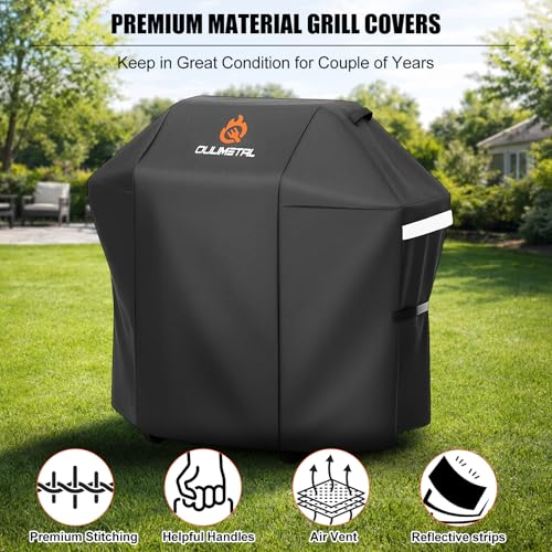 Image of QuliMetal 48 Inch Grill Cover for Weber Spirit 200 /Spirit II 200 Series | BBQ Gas Grill Cover for Weber Spirit 2 Series 600D Heavy Duty Waterproof,UV & Fade Resistant Replacement for Weber 7138