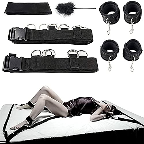 SMグッズ ベッド拘束具 SM拘束具 固定ベルト SMプレイ SMコスプレ 束縛具 手枷 足枷 開脚 拘束器具 調教 アイマスク 縛り 乳首 夫婦 カップル 調節可能 SM初心者 男女兼用 秘密梱包 - 画像1
