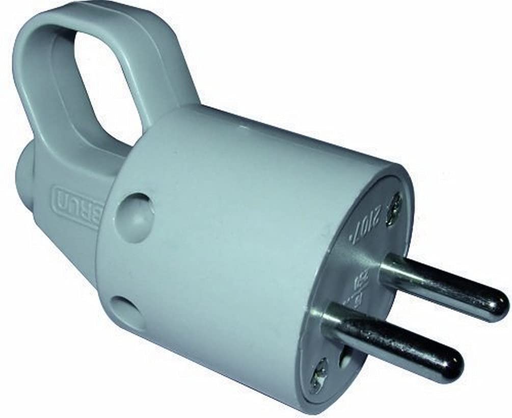Fiche male 2P+T 10/16A Electraline 531072 au design structure gris avec anneau